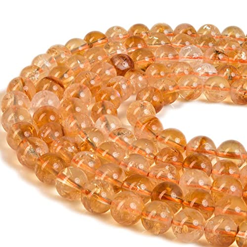 10 mm echte Citrin-Perlen, rund, Halbedelstein, lose Perlen für Schmuckherstellung, 38,1 cm 10 mm echte Citrin-Perlen, rund, Halbedelstein, lose Perlen für Schmuckherstellung, 38,1 cm von LIFAVOVY