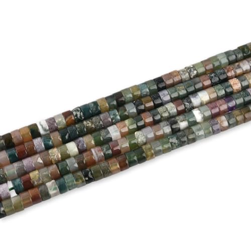 150 Stück 4 x 2 mm natürlicher indischer Achat Heishi Disc Rondelle Abstandshalter Halbedelstein lose Steinperlen für Schmuckherstellung, 38,1 cm von LIFAVOVY