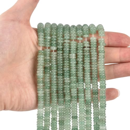 Aventurin-Distanzhalter, Halbedelstein, lose Steinperlen für Schmuckherstellung, 6 x 2 mm, natürlich, grün, 155 Stück Aventurin-Distanzhalter, Halbedelstein, lose Steinperlen für Schmuckherstellung, 6 x 2 mm, natürlich, grün, 155 Stück von LIFAVOVY