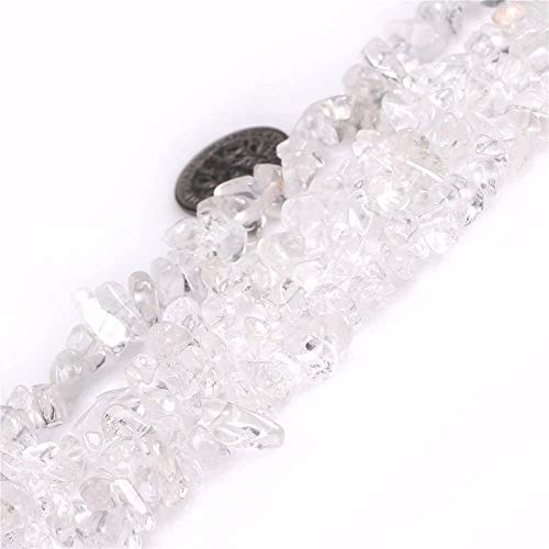 Echte Bergkristall-Quarz-Chip-Perlen, 5–8 mm, unregelmäßig geformt, Trommelsplitter, Steinkristall, lose Perle für Schmuckherstellung, 1 Strang 86,4 cm von LIFAVOVY