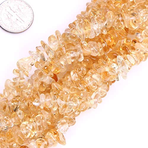 Echte Citrin-Edelsteinperlen, 5–8 mm, unregelmäßig geformt, Kristallsplitter, lose Perle für Schmuckherstellung, 1 Strang, 81,3 cm von LIFAVOVY