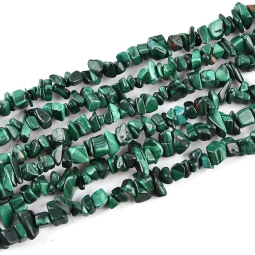 Echte Malachit-Perlen, 5–8 mm, unregelmäßig geformt, Trommelstein, lose Perle für Schmuckherstellung, 1 Strang, 81,3 cm von LIFAVOVY