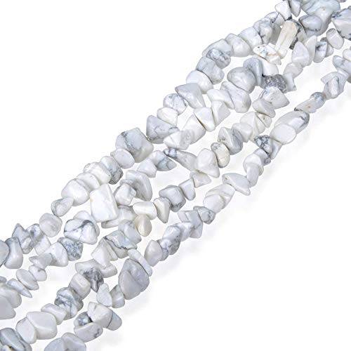 Echte weiße Howlith-Perlen, türkis, 5–8 mm, unregelmäßig geformt, Trommelsteine, lose Perlen für Schmuckherstellung, 1 Strang, 81,3 cm Echte weiße Howlith-Perlen, türkis, 5–8 mm, unregelmäßig geformt, Trommelsteine, lose Perlen für Schmuckherstellung, 1 Strang, 81,3 cm von LIFAVOVY