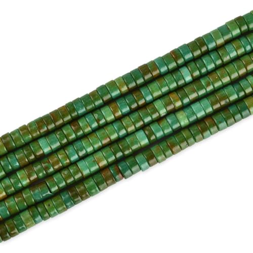 Heishi Disc Rondelle Spacer Naturstein Halbedelstein lose Perlen für Schmuckherstellung, 4 x 2 mm, Grün, Türkis, 170 Stück Heishi Disc Rondelle Spacer Naturstein Halbedelstein lose Perlen für Schmuckherstellung, 4 x 2 mm, Grün, Türkis, 170 Stück von LIFAVOVY