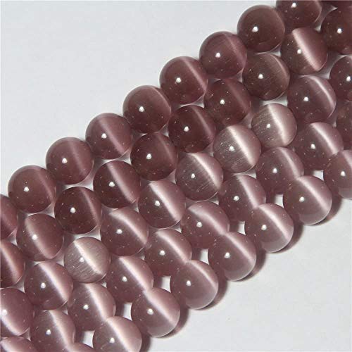 Hellviolette Katzenaugen-Perlen, rund, 6 mm, Halbedelstein, lose Perlen für Schmuckherstellung (63–66 Stück/Strang) von LIFAVOVY