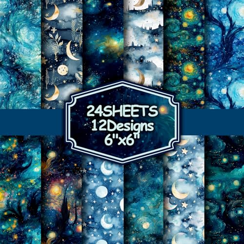 24 Stück Galaxie-Muster-Scrapbook-Papier, 15,2 x 15,2 cm, Sternenhimmel, Spezialpapier, Scrapbooking, Kartonpapier, Designer-Papierblöcke, Junk-Tagebuch, Bastelpapier, Decoupage-Kartenherstellung 24 Stück Galaxie-Muster-Scrapbook-Papier, 15,2 x 15,2 cm, Sternenhimmel, Spezialpapier, Scrapbooking, Kartonpapier, Designer-Papierblöcke, Junk-Tagebuch, Bastelpapier, Decoupage-Kartenherstellung von LIFEBE