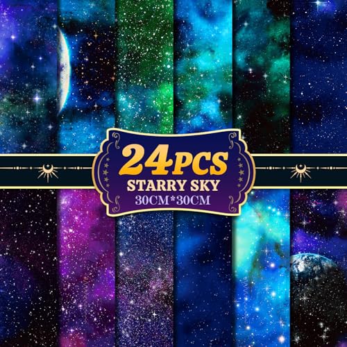 Scrapbooking-Kartonpapier, 30 cm x 30 cm, Weltraum, Galaxie, buntes Papier, Kollektion, flach gefaltet für selbstgemachte dekorative Hintergrund, Kartenherstellung, Fotoalbum, Dekoration, 24 Stück Scrapbooking-Kartonpapier, 30 cm x 30 cm, Weltraum, Galaxie, buntes Papier, Kollektion, flach gefaltet für selbstgemachte dekorative Hintergrund, Kartenherstellung, Fotoalbum, Dekoration, 24 Stück von LIFEBE