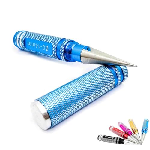Exteriorm Multipurpose Manual Hole Punch,Steel Metal Universal 0-14mm Hole Puncher Reamer,Aluminum Alloy Expanding Hole-Puncher for Leather, Crafts, Metal, Plastic (Blue) von LIFECOSM