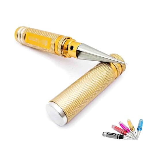 Exteriorm Multipurpose Manual Hole Punch,Steel Metal Universal 0-14mm Hole Puncher Reamer,Aluminum Alloy Expanding Hole-Puncher for Leather, Crafts, Metal, Plastic (Gold) von LIFECOSM