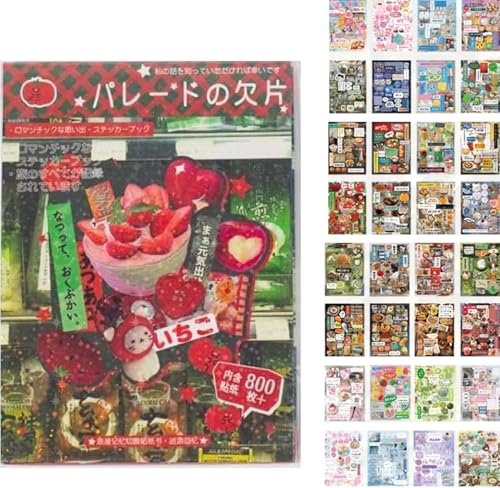 Japanese Manga Style Sticker Book,45 Pages Japanese Manga Sticker with 800+ Reusable Stickers,Cute Romantic Themes for DIY Scrapbooking, Journals, Laptop, Skateboards (C) von LIFECOSM