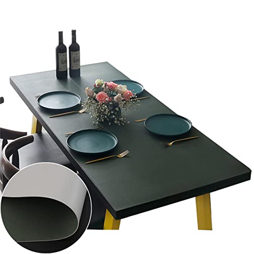 Leder Tischdecke Doppelseitig,Rechteckige Tischtuch Wasserdicht ölbeständig Tischläufer,Verbrühungssicher und 2 mm Dick,Kratzfest,Einfarbig,Kaffee Tischwäsche,A,85X140CM/33x55Inch von LIFEDX