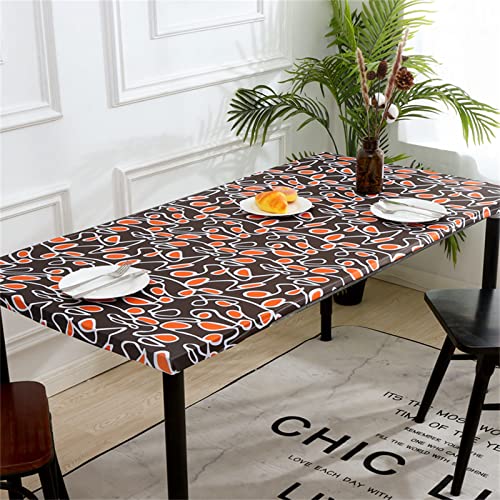 LIFEDX Tischdecke Rechteckige Outdoor Tischdecken,Fleckschutz Abwaschbar Tischtuch,Elastische Angepasste Abwischbare Wasserabweisend Tischwäsche für Esszimmer, Garten, Party,Q,76x183cm(29.92x72.05) von LIFEDX