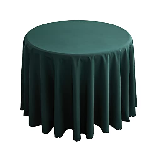 Runde Outdoor Tischdecke Aus Satin Und Polyester - Einfarbig Für Küche, Esszimmer, Weihnachten, Hochzeit, Hotel, Bankett, Garten - Dunkelgrün, 160cm von LIFEDX
