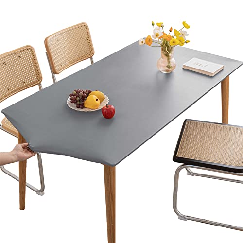Tischdecke Rechteckige Outdoor Tischdecken Leder,Fleckschutz Abwaschbar Tischtuch,Elastische Angepasste Abwischbare Wasserabweisend Tischwäsche für Esszimmer, Garten, Party, Light Gray||6FT 183x75CM Tischdecke Rechteckige Outdoor Tischdecken Leder,Fleckschutz Abwaschbar Tischtuch,Elastische Angepasste Abwischbare Wasserabweisend Tischwäsche für Esszimmer, Garten, Party, Light Gray||6FT 183x75CM von LIFEDX