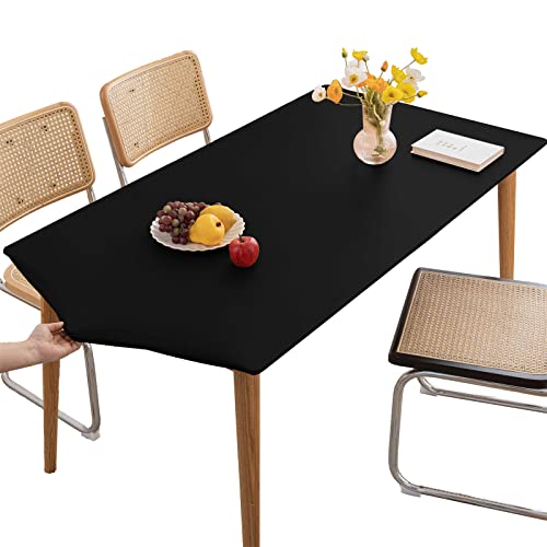 Tischdecke Rechteckige Outdoor Tischdecken Leder,Fleckschutz Abwaschbar Tischtuch,Elastische Angepasste Abwischbare Wasserabweisend Tischwäsche für Esszimmer, Garten, Party, Black||6FT 183x75CM Tischdecke Rechteckige Outdoor Tischdecken Leder,Fleckschutz Abwaschbar Tischtuch,Elastische Angepasste Abwischbare Wasserabweisend Tischwäsche für Esszimmer, Garten, Party, Black||6FT 183x75CM von LIFEDX