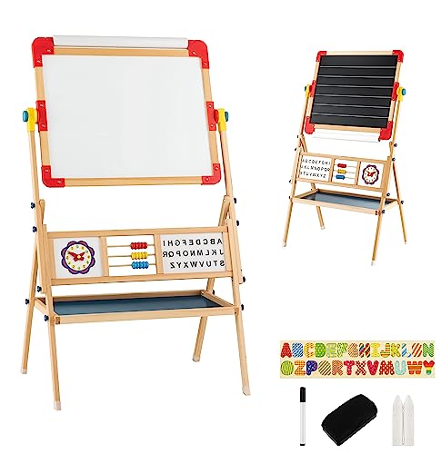LIFEZEAL Staffelei Kinder Set 360°drehbar, Doppelseitige Tafel Kinder aus Holz, Magnettafel Spieltafel mit Papierrolle Abakus Alphabet, Schultafel Kinder ab 3 jahren LIFEZEAL Staffelei Kinder Set 360°drehbar, Doppelseitige Tafel Kinder aus Holz, Magnettafel Spieltafel mit Papierrolle Abakus Alphabet, Schultafel Kinder ab 3 jahren von LIFEZEAL