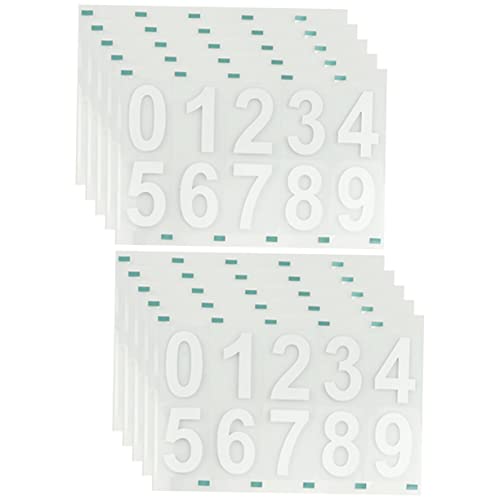 LIFKICH 10 Sätze Teiliges Reflektierende Selbstklebende Hausnummernaufkleber und UV Beständig für Briefkasten Tür und Adressschilder Weiße Zahlen Langlebige Nummernaufkleber von LIFKICH