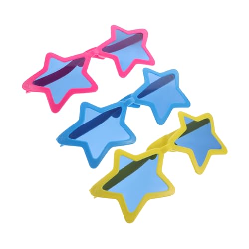LIFKICH 3 Stück Übergroße Sternförmige Partybrillen Hawaii Stil Poolside Star Glasses für Strand Sommer Geburtstag Selfie Zubehör Tropische Beach Supplies von LIFKICH