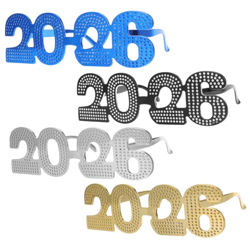 LIFKICH 4 Stück Teiliges Silvesterbrillen in Schwarz Gold Blau Silber Glitzernde Neujahrs-partybrillen als Fotorequisiten für Silvesterfeiern Familien Freundestreffen LIFKICH 4 Stück Teiliges Silvesterbrillen in Schwarz Gold Blau Silber Glitzernde Neujahrs-partybrillen als Fotorequisiten für Silvesterfeiern Familien Freundestreffen von LIFKICH