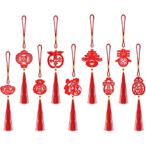 LIFKICH 9 Stück Teiliges Chinesisches Stil Bonsai Holz Quasten Anhänger Dekorative Hängedekoration für Auto und Zuhause Neujahrsornament und Festtagszubehör LIFKICH 9 Stück Teiliges Chinesisches Stil Bonsai Holz Quasten Anhänger Dekorative Hängedekoration für Auto und Zuhause Neujahrsornament und Festtagszubehör von LIFKICH