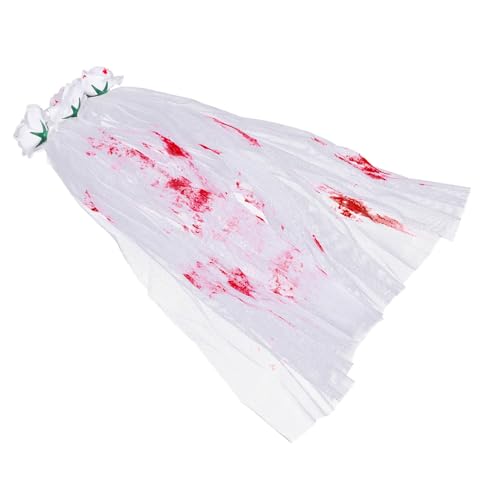LIFKICH Halloween Gothic Blutschleier mit Kamm Langer Dekorativer Schleier für Halloween Kostüm Party Cosplay Fancy Dress und Fotoshooting Einzigartiges Haaraccessoire für Damen LIFKICH Halloween Gothic Blutschleier mit Kamm Langer Dekorativer Schleier für Halloween Kostüm Party Cosplay Fancy Dress und Fotoshooting Einzigartiges Haaraccessoire für Damen von LIFKICH