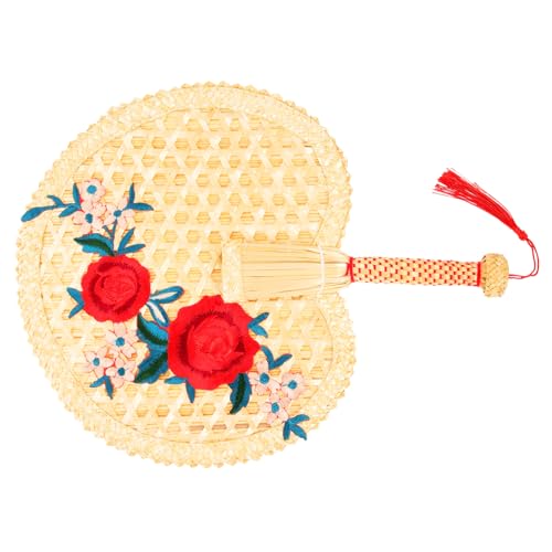LIFKICH Handgefertigter Handfächer Vintage Chinesischer Stil Geflochtener Kühlfächer Tragbar Leicht Für Sommerpartys Strand und Heimgebrauch von LIFKICH