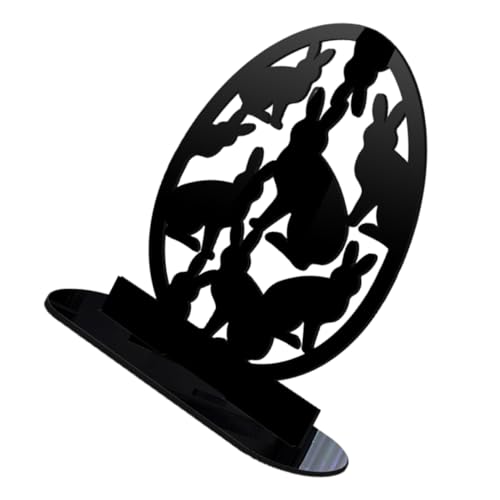 LIFKICH Osterhase Dekoration Aus Acryl Tischschild Für Ostern Schwarzes Acryl Charmante Tischdeko Für Feste Langlebig Und Detailreich Für Innen Und Außeneinsatz von LIFKICH