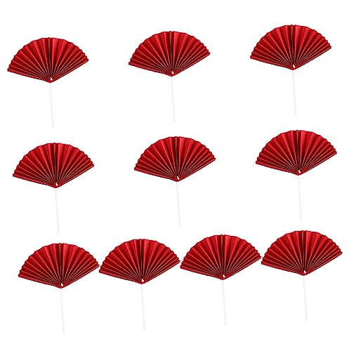 LIFKICH Teiliges Geburtstagskuchen Papier Fächer Cake Picks Tortendeko Rot Kreative Kuchenstecker für Party Festliche Sicher und von LIFKICH