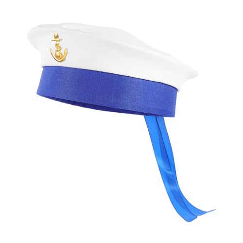 LIFKICH Unisex Segler Mütze Leichter Bootshut für Karneval Cosplay Maskerade Nautische Themenparty Partyzubehör LIFKICH Unisex Segler Mütze Leichter Bootshut für Karneval Cosplay Maskerade Nautische Themenparty Partyzubehör von LIFKICH