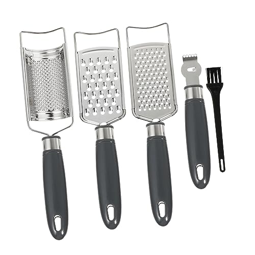 LIFKOME Handheld Gemüsehobel Käsereibe 5-teiliges Set Grau Küche Schneidwerkzeug Sicher von LIFKOME