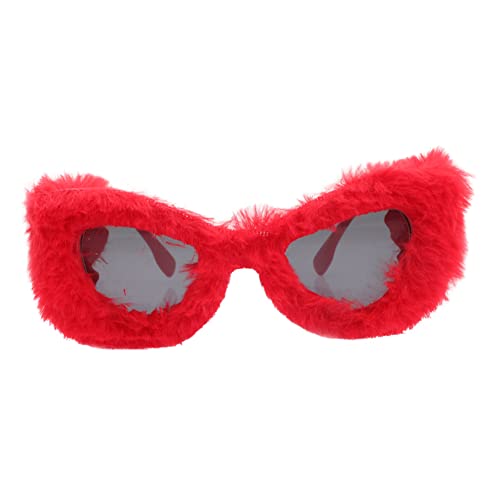 LIFKOME 1 Paar lustige Plüschbrille Retro-Brille Halloween-Sonnenbrille Brille für Partybrille Party-Requisite Persönlichkeit Requisiten Zubehör Gläser schmücken Stk rot von LIFKOME