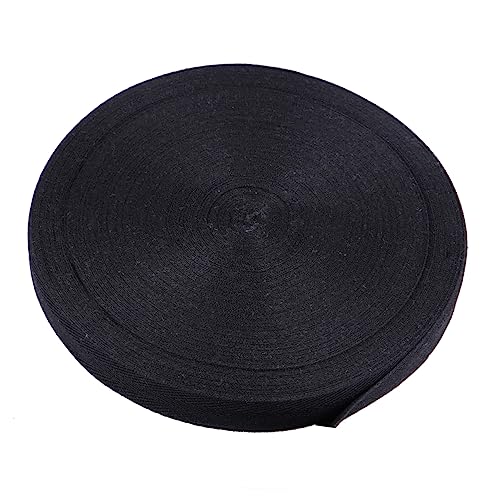 LIFKOME 1 Rolle Baumwoll Twillband Schwarz Funktion Langlebig und Vielseitig Szene für Diy Projekte und Dekorationen Baumwoll Twillband Schwarz Langlebig und Vielseitig für Diy Handwerk von LIFKOME