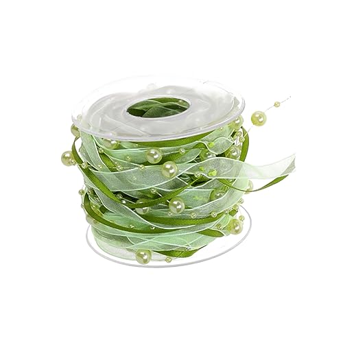 LIFKOME 1 Rolle Dekorative Perlenband Grün Handgefertigtes Hochzeits und Party DIY Band für Blumensträuße und Kreative Bastelprojekte Vielseitig Einsetzbar für Feste und Feiern von LIFKOME