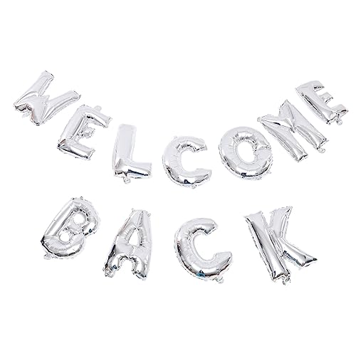 LIFKOME 1 Satz Alphabet-luftballons Party Willkommen Dekoration Kindergarten-ornamente Folienballons Aluminiumfolie Silver von LIFKOME