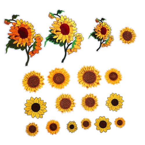 LIFKOME 1 Satz Blumen Aufnäher Sonnenblumen Bügelflicken Hochwertige Stickerei Patches für DIY Kleidung Langlebig und Praktisch für Jeans Shirts und Hüte von LIFKOME