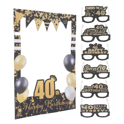 LIFKOME 1 Satz Geburtstagspapiergläser Requisiten für Geburtstagsfeiern Brillen aus Papier Selfie-Foto-Requisite Neuartige Geburtstagsbrille Foto Requisiten Geburtstag von LIFKOME