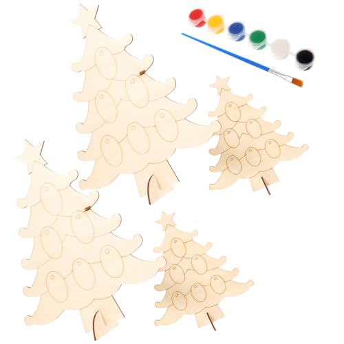 LIFKOME 1 Satz Hölzerne Weihnachtsbaum Anhänger Diy Dekoration Unbehandeltem Holz für Kreative Bastelprojekte mit Acrylfarben für Weihnachten und Festliche Anlässe von LIFKOME