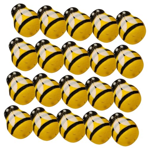 LIFKOME 1 Satz Holzbienendekoration Party Formen Kranz Basteln, Bienendekor Hängend Mini-bienen-ornamente Bienenverzerrungshandwerk Bienenverzierung Bienenmotivdekor Bienendekore 24 Stück von LIFKOME