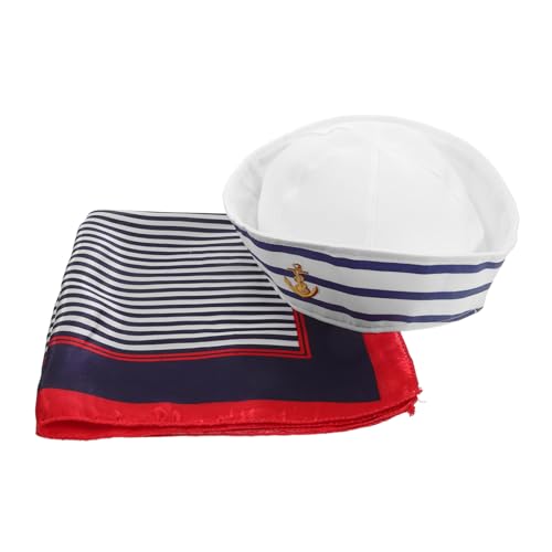 LIFKOME 1 Satz Kapitänsmütze mit Schal Set Verstellbare Matrosenmütze für Erwachsene Nautische Kostüm Accessoires für Cosplay Karneval und Themenpartys Leicht und Langlebig von LIFKOME
