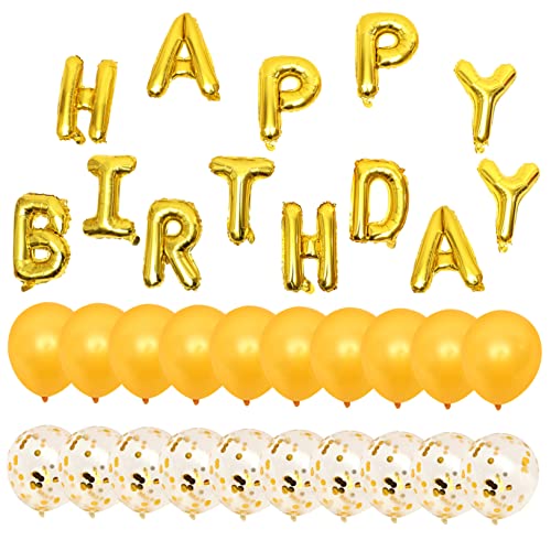 LIFKOME 1 Satz Luftballonbogen Geburtstag Dekorationen Aluminiumfolie Happy Birthday Ballon Set Gold für Shower und Partys von LIFKOME