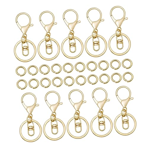 LIFKOME 1 Satz Schwenkbarer Hummerverschluss Schlüsselanhänger mit Goldenen Hummerverschlüssen und Goldenen Öffnungsringen für DIY Projekte Teile für Schlüssel Schmuck und Bastelarbeiten von LIFKOME