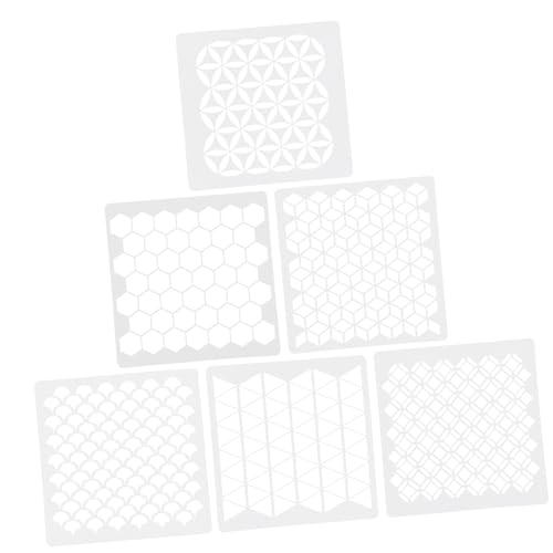 LIFKOME 1 Satz Teiliges Wandmalerei Schablonen Umweltfreundlichem Pet Geometrische Farbspritzvorlagen Wiederverwendbar Einfach Zu Handhabende Wandgestaltung Für Diy Kunst 6 Stück von LIFKOME