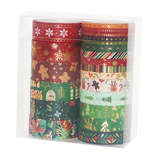 LIFKOME 1 Satz Teiliges Weihnachts Washi Tape Verschiedenen Designs Dekoratives Klebeband Für Diy Projekte Geschenkverpackungen Und Weihnachtskarten Für Kreative Bastelideen Und 21rolls von LIFKOME