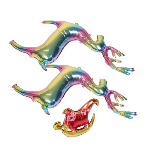 LIFKOME 1 Satz Weihnachtsballon Set mit Stehenden Rentieren und Schlitten Aufblasbare Deko für Winterfeiern für Festliche Veranstaltungen und Fotorequisiten Lebendige von LIFKOME