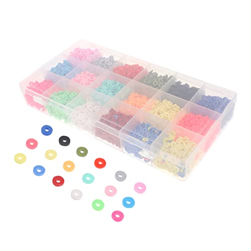LIFKOME 1 Schachtel Bunte Polymer Clay Perlen Flach Fach Box Boho Schmuck DIY Abstandshalter Robust Leicht Tragbar für Armbänder Halsketten Schmuckherstellung von LIFKOME