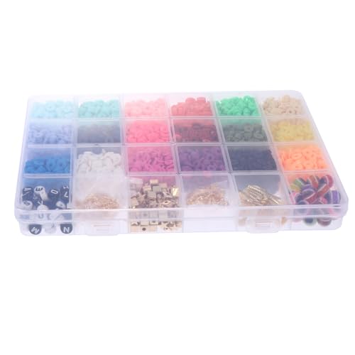 LIFKOME 1 Schachtel Bunte Polymer Clay Perlen Set für DIY Schmuckherstellung Bastelperlen für Armbänder und Ohrringe Leicht und Praktisch Teiliges Set Langlebig und Farbenfroh von LIFKOME