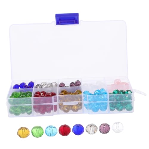LIFKOME 1 Schachtel Fächer Box mit Facettierten Spacer Perlen für DIY Schmuckherstellung Flache Kristallperlen zum Auffädeln für Armbänder Halsketten Basteln und Handarbeiten von LIFKOME