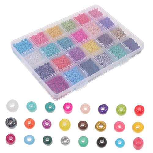 LIFKOME 1 Schachtel Farben Glasperlen DIY Schmuckperlen für Armbänder Halsketten Basteln mit Glatter Oberfläche und Dekorative Glasperlen für Handgefertigte Schmuckaccessoires von LIFKOME