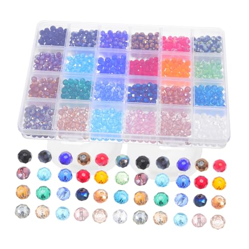 LIFKOME 1 Schachtel Glasperlen Halskette Perlen Schmuckperlen Armbandperlen Diy Schmuck Lose Perlen Halskettenhalterperlen Perlen-anhänger Spacer Perlen Runde Kristallperlen von LIFKOME