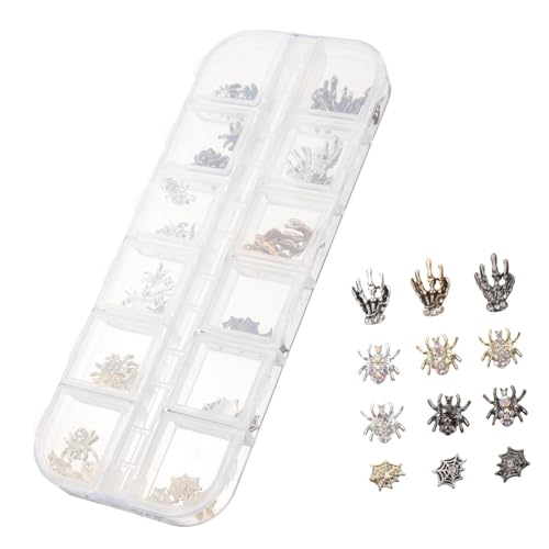 LIFKOME 1 Schachtel Halloween Nagelcharms Fächer Metall Gothic Skelett Spinne DIY Nageldekorationen für Damen Nagelsalon und Zuhause Festliche Nailart Zubehör LIFKOME 1 Schachtel Halloween Nagelcharms Fächer Metall Gothic Skelett Spinne DIY Nageldekorationen für Damen Nagelsalon und Zuhause Festliche Nailart Zubehör von LIFKOME